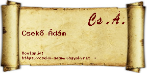 Csekő Ádám névjegykártya